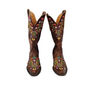 Old Gringo Brown Floral Heeled Boots